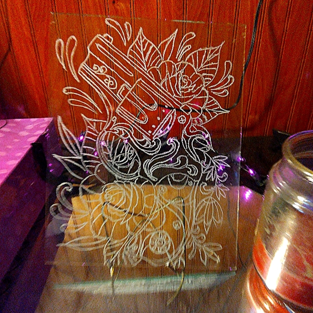 Etched glass